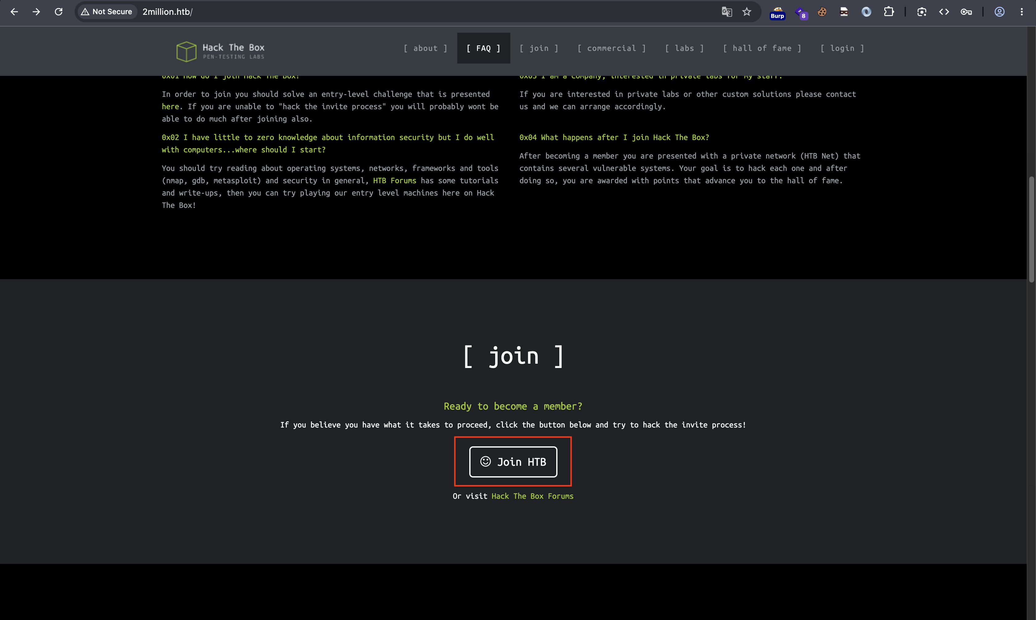 TwoMillion invite page