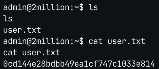 SSH access as the admin user