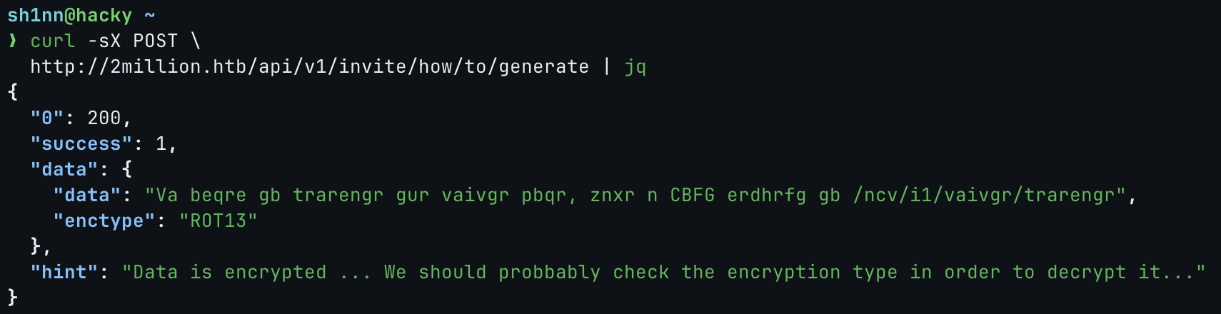 Invite-generation instructions returned by the API